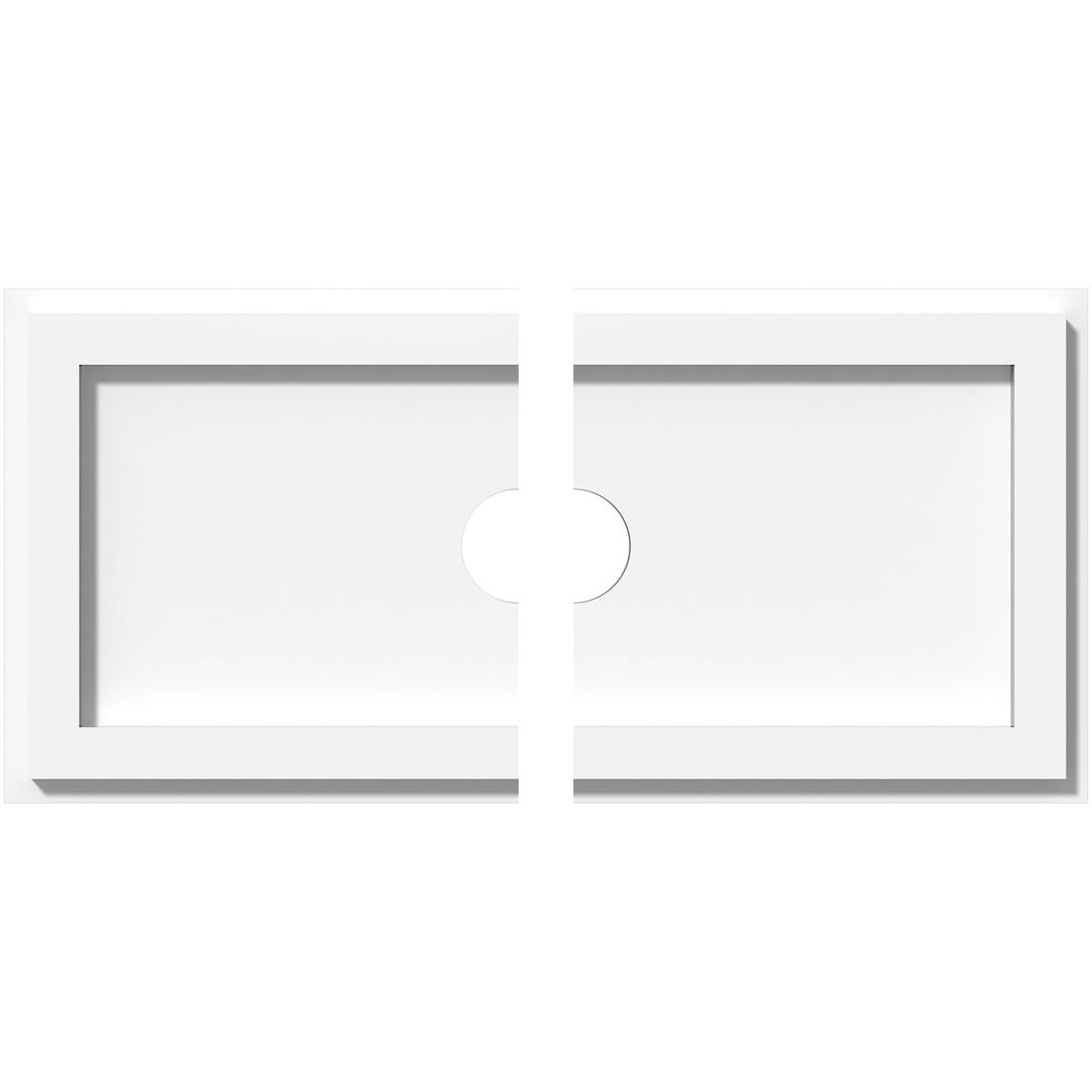 18" White PVC Contemporary Two-Piece Ceiling Medallion