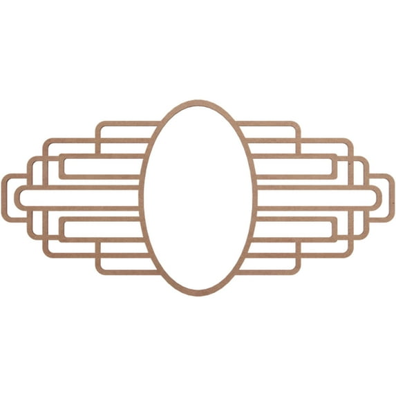 18"W x 9"H x 5"IW x 8 1/2"IH x 3/8"T Elizabeth Wood Fretwork Pierced Ceiling Medallion, Wood (Paint Grade)