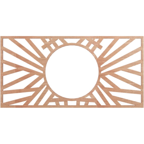 18"W x 9"H x 6 5/8"ID x 1/4"T Hoover Wood Fretwork Pierced Ceiling Medallion, Cherry