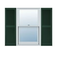 thumbnail image 1 of 18"W x 95"H Lifetime Vinyl, Custom Straight Top Center Mullion, Open Louver Shutters, Midnight Green, 1 of 15