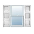thumbnail image 1 of 18"W x 95"H Lifetime Vinyl, Custom Three Equal Panel, Raised Panel Shutters, Bright White, 1 of 17