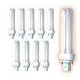 thumbnail image 1 of 18 Watt CFL Light Bulbs | 2 Pin G24D-2 Base 3500K Neutral White | 18W High Output 1200 Lumens | Double Tube Compact Fluorescent Light Bulbs Plug-in | 10 Pack by GoodBulb, 1 of 3