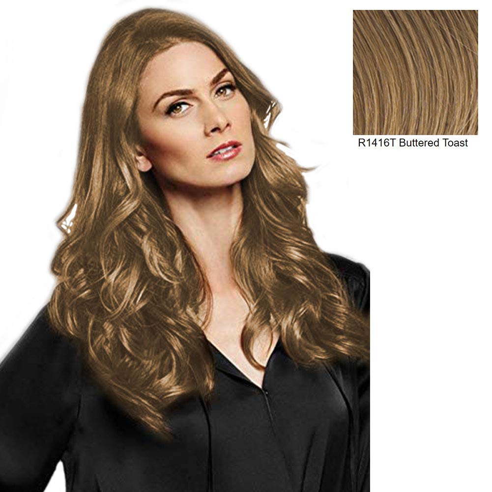 18" Wavy 3 piece Clip In Extension Kit Color R1416T BUTTERED TOAST