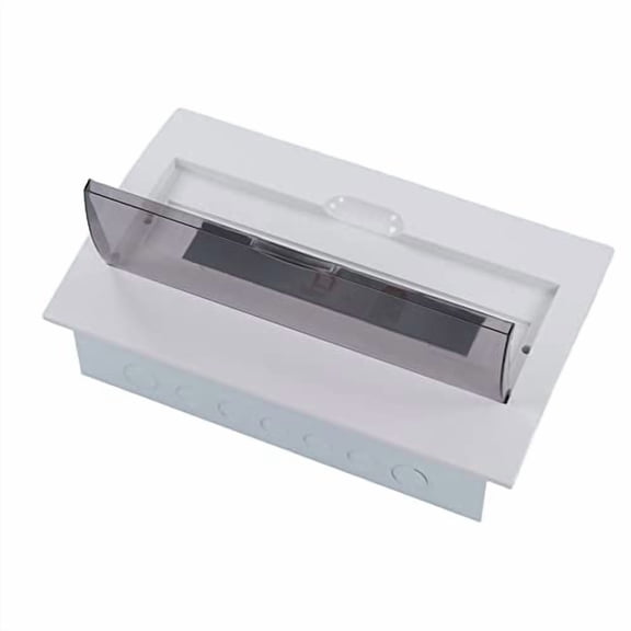 18-Way Indoor Concealed Distribution Box with DIN Rail, Transparent Cover, Circuit Breaker Box, Iron and PC Plastic, 15x9.6x3.3 Inch$$Tools & Hardware Other