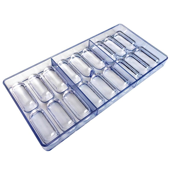 18-Well Oval Pill Mold - Large Capsule Shape Oval Chocolate Mold - Chocolate DIY Mould Truffle Candy Making Tool Tray Oval Chocolate Bomb Mold - PC Plastic Chocolate Mold for DIY