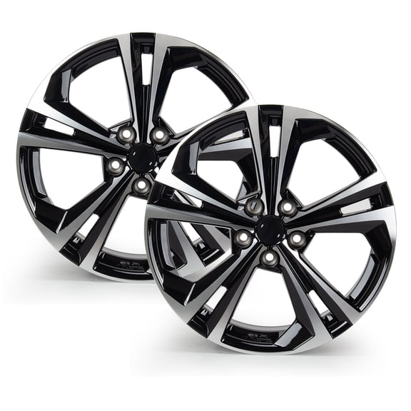 18" Wheel Rim 18x7.5-inch 5-Lug Machined Black, for 2020-22 Nissan Sentra SR, 2 Count