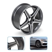 18" Alloy Wheel Rim 18x8.5-inch 5-Lug Machined Gray, for Mercedes-Benz 2016-2020 GLC300, 2010-2015 GLK300, GLK350
