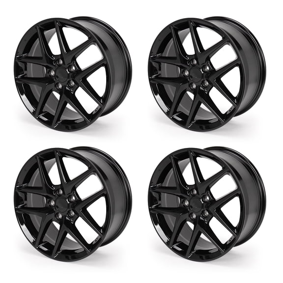 18" Wheel Rim 18x8-inch 5-Lug Sport Glossy Black, Replacement for 2016-2024 Honda Civic, 4 Count