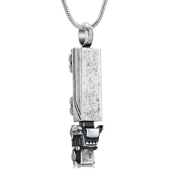 18 Wheeler Semi Truck Urn Necklace for Ashes for Men Women Retro Style Cremation Jewelry Keepsake Memorial for Jewelry Gifts