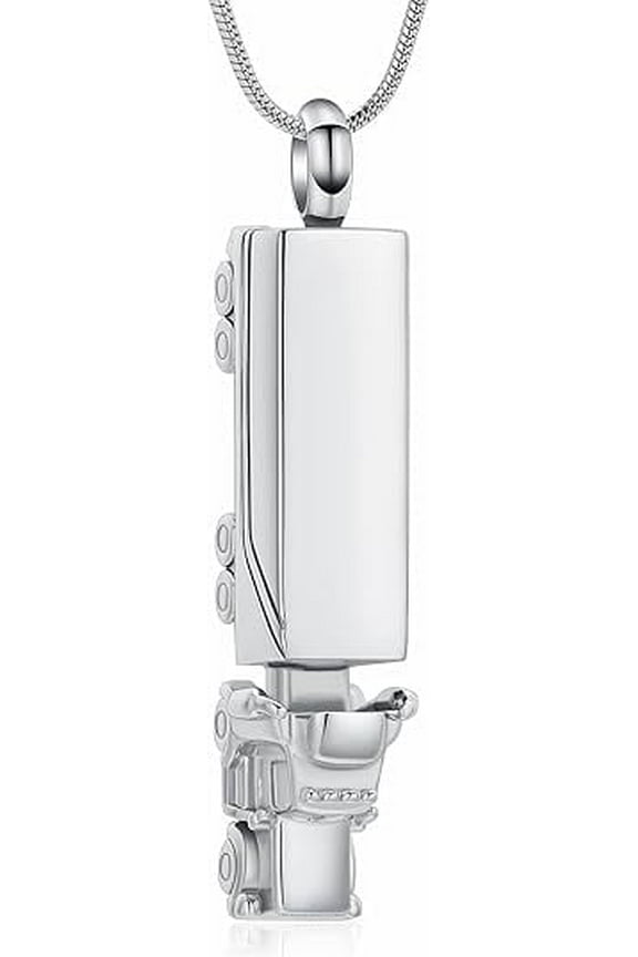 18 Wheeler Semi Truck Urn Necklace for Ashes for Men Women Retro Style Cremation Jewelry Keepsake Memorial for Jewelry Gifts