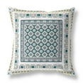 thumbnail image 1 of 18â€ White Green Block Indoor Outdoor Zippered Throw Pillow, 1 of 4