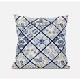 thumbnail image 1 of 18" White Navy Patch Suede Throw Pillow, 1 of 3