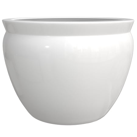 Red Lantern Large 18" White Porcelain Fishbowl Planter