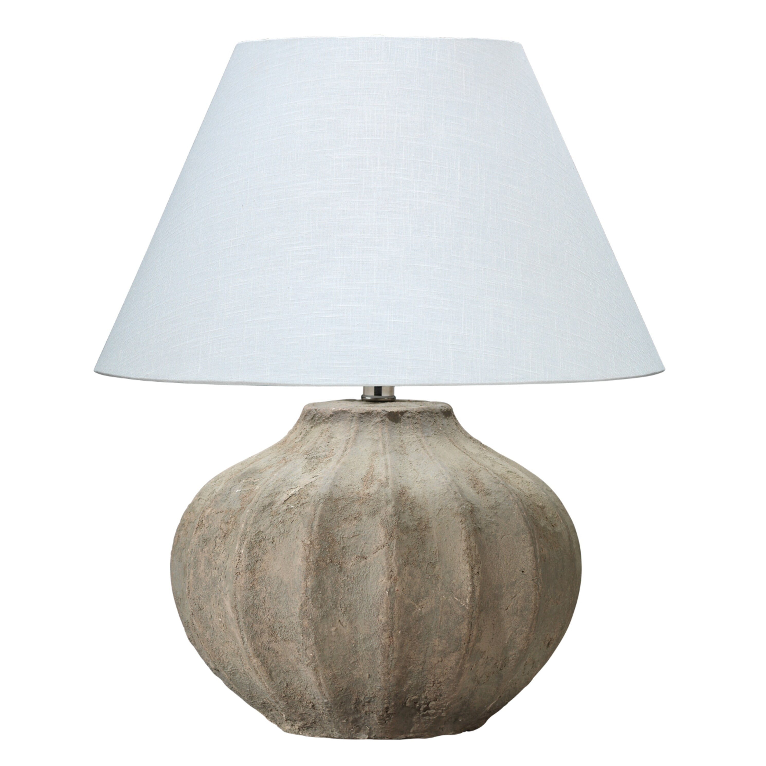 Sorrento Sand Finish Ceramic Table Lamp with White Linen Shade