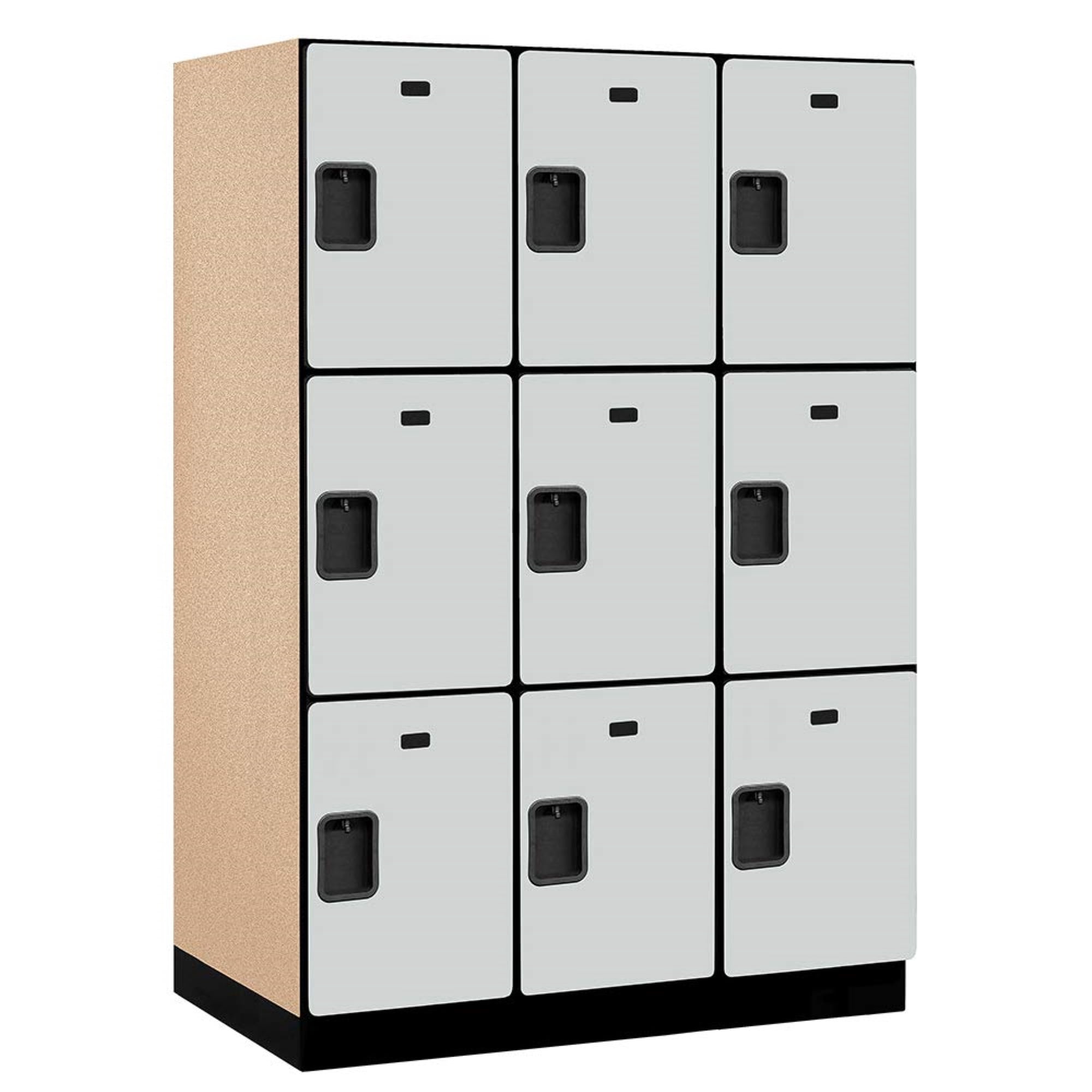 18" Wide Triple Tier Designer Wood Locker 3 Wide 6 Feet High 24