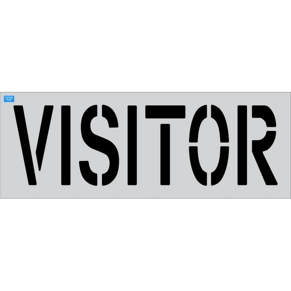 18" Word - VISITOR Parking Lot Pavement Marking Stencil Thickness: .060