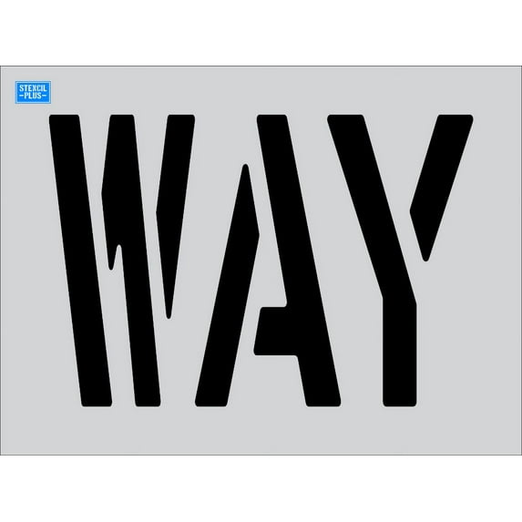 18" Word - WAY Parking Lot Pavement Marking Stencil Thickness: .100