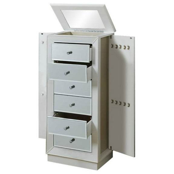 18" X 12" X 38" White Jewelry Armoire