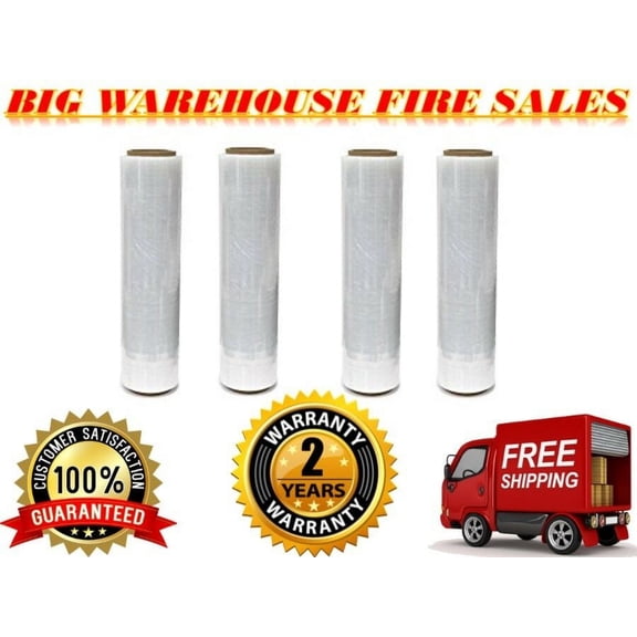 18" X 1500FT 4 ROLLS x 80 Gauge Pallet Wrap Stretch Film Shrink Hand WRAP