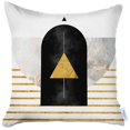 thumbnail image 1 of HomeRoots 471658 0.1 x 18 x 18 in. Black & Yellow Abstract Zippered Handmade Polyester Throw Pillow Cover, 1 of 5