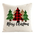 18" X 18" Color Christmas Tree Linen Decorative Pillow Cases