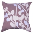 thumbnail image 1 of 18 X 18 Inch Cotton Pillow with Stem and Leaf Embroidery, Taupe Brown and White- Saltoro Sherpi, 1 of 5