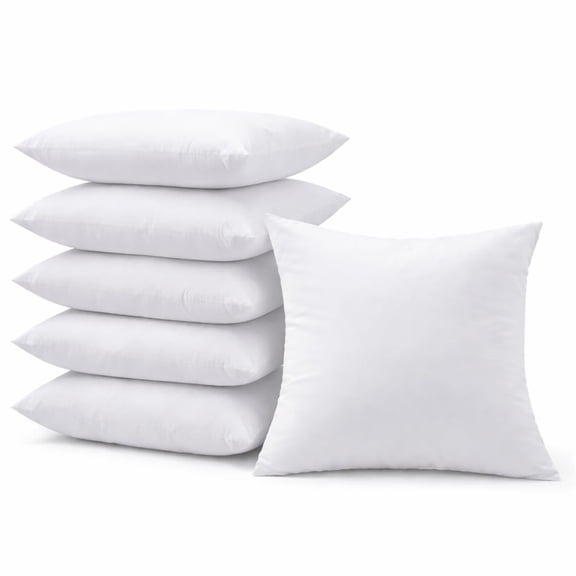 18 X 18 Inch Throw Pillow Inserts - Set Of 6 Square Cushions With Polyester Fill For Decorative Covers
