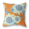 thumbnail image 1 of 18" X 18" Red And Yellow Broadcloth Floral Throw Pillow, 1 of 5