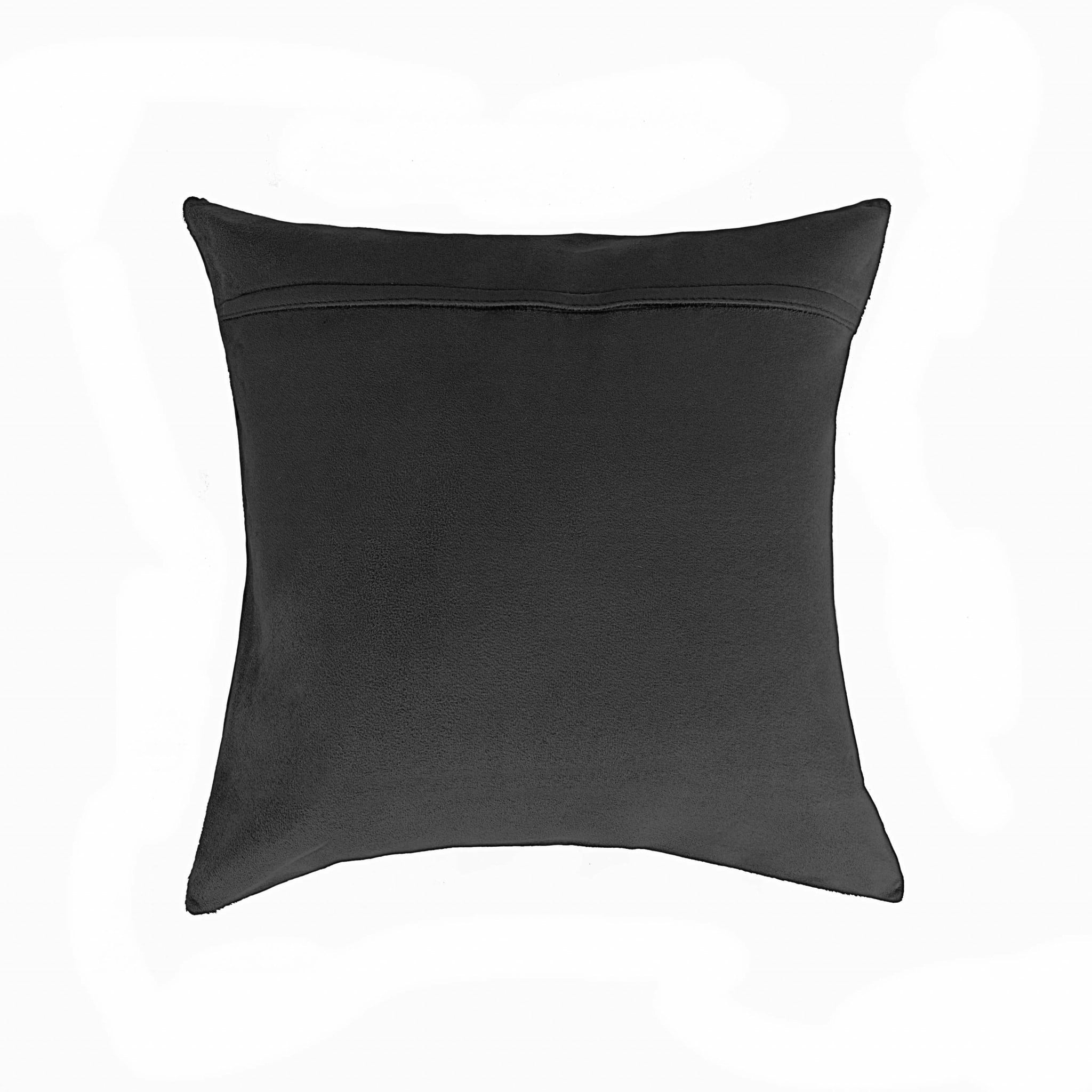 18" Black and White Cowhide Pillow Set of 2