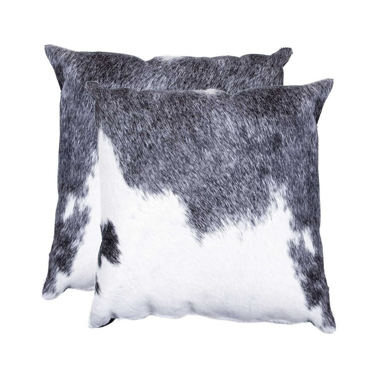 White cowhide pillow cheap