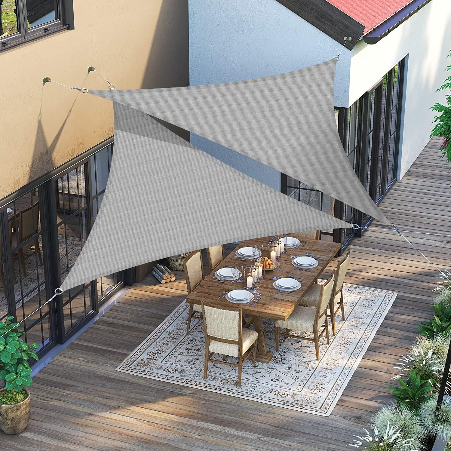 18' X 24' X 30' Light Gray Right Angle Triangle Shade Sail Awning With