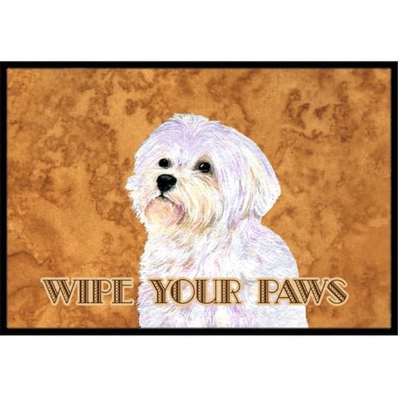18 X 27 In. Puppy Cut Maltese Wipe Your Paws Indoor Or Outdoor Mat
