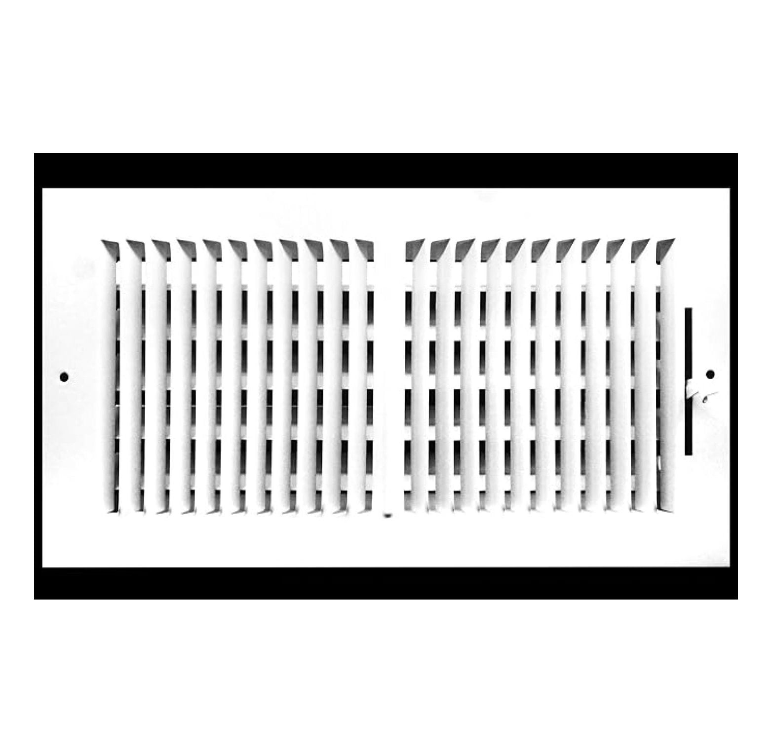18" X 4" 2-Way-Vertical AIR Supply Grille - Vent Cover & Diffuser - Flat Stamped Face - White [Outer Dimensions: 19.75"w X 5.75"h]