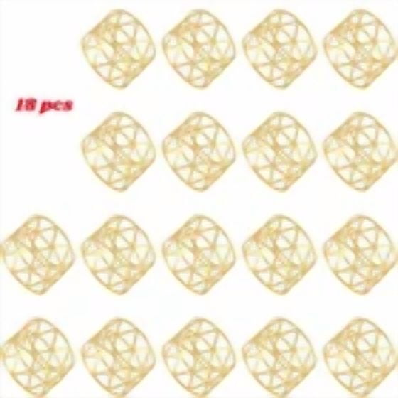 18 Pcs Exquisite Hollow Out Napkin Rings Wedding Banquet Table Diy Decoration