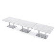 thumbnail image 1 of 18' X-Large Rounded Corner Conference Table Metal Base Electric Module, 1 of 5
