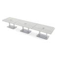 thumbnail image 1 of 18' X-Large Rounded Corner Conference Table Metal Base Electric Module, 1 of 7