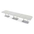 thumbnail image 1 of 18' X-Large Rounded Corner Conference Table Metal Base Electric Module, 1 of 5