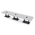 thumbnail image 1 of 18' X-Large Rounded Corner Conference Table Metal Base Electric Module, 1 of 7