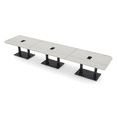 thumbnail image 1 of 18' X-Large Rounded Corner Conference Table Metal Base Electric Module, 1 of 7