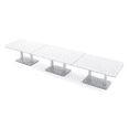 thumbnail image 1 of 18' X-Large Rounded Corner Conference Table Metal Base Electric Module, 1 of 5
