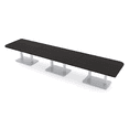 thumbnail image 1 of 18' X-Large Rounded Corner Conference Table Metal Base Electric Module, 1 of 5