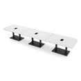 thumbnail image 1 of 18' X-Large Rounded Corner Conference Table Metal Base Electric Module, 1 of 7