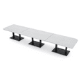 thumbnail image 1 of 18' X-Large Rounded Corner Conference Table Metal Base Electric Module, 1 of 5