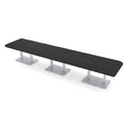 thumbnail image 1 of 18' X-Large Rounded Corner Conference Table Metal Base Electric Module, 1 of 5