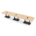 thumbnail image 1 of 18' X-Large Rounded Corner Conference Table Metal Base Electric Module, 1 of 7