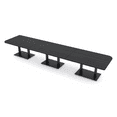 thumbnail image 1 of 18' X-Large Rounded Corner Conference Table Metal Base Electric Module, 1 of 5