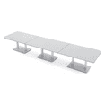 thumbnail image 1 of 18' X-Large Rounded Corner Conference Table Metal Base Electric Module, 1 of 5