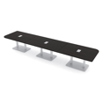 thumbnail image 1 of 18' X-Large Rounded Corner Conference Table Metal Base Electric Module, 1 of 6