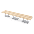 thumbnail image 1 of 18' X-Large Rounded Corner Conference Table Metal Base Electric Module, 1 of 7
