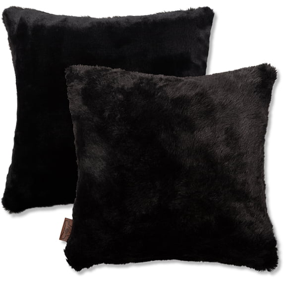 18 X 18 Throw Pillow Down Feather , Square Couch Pillow Limited Baby Black Panther Fabulous Faux Fur Pillowcase & Shell, 1 PCS, 2-tone Decorative Luxury Style for Sofa, Bedroom, Adjustable Fill Zipper